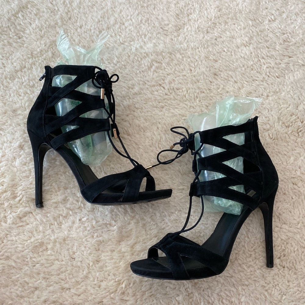 Steve Madden tie up strappy stiletto heels